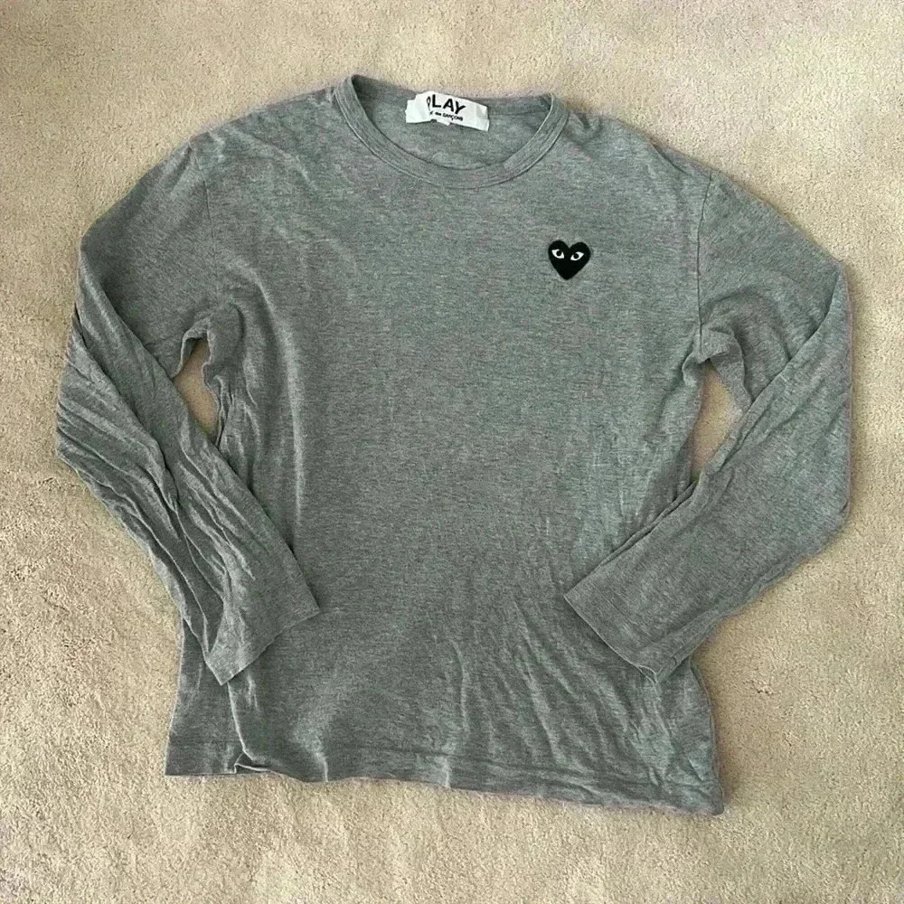 PLAY COMME DE GARÇONS - grey 3/4 sleeve  cotton shirt